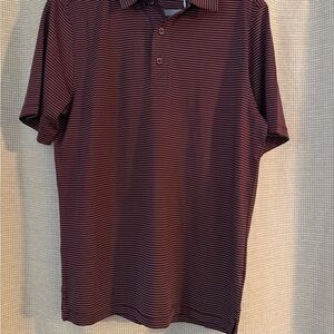 Cutter & Buck Men's Polo Shirt - Burgundy Stripes